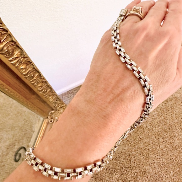 Vintage Rare CROWN TRIFARI Baguette Rhinestone Necklace - Picture 17 of 17